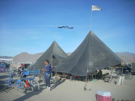 Camp D'Nile's shade cloth pyramids (2009)